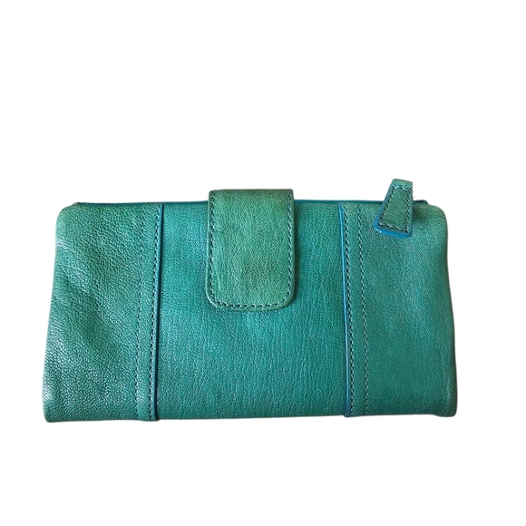 Fossil Key Per Elegant Green Leather Women's Bifold Wallet - Picture 1 of 8